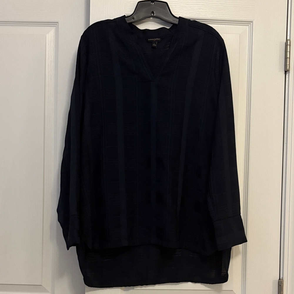 Banana Republic Navy Long Sleeve Blouse